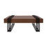 Mesa de centro Color Nogal en Estructura en Metal con Chapa de Encino  Frente 110 cm Alto 45 cm Fondo 70 cm