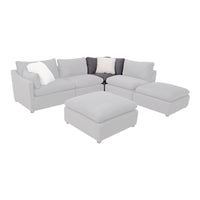 Sala Francesca - Esquinero Color Gris Oscuro en tejido plano con textura afelpada, dimensiones: Frente 93 cm Alto 88 cm Fondo 93 cm