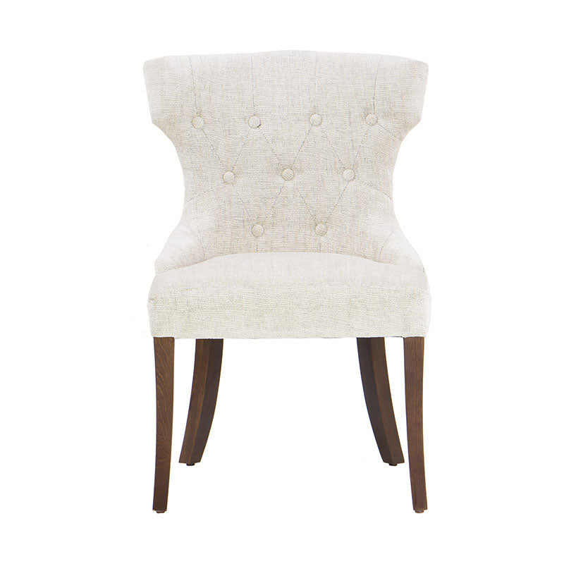 Sillón Tulip de color blanco con patas de madera, diseño elegante y moderno, ideal para sala o comedor.