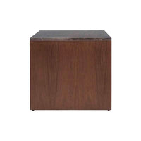 Mesa Lateral Berne Color Nogal / Gris en Chapa de nogal con Cubierta de mármol Santo Tomas 05