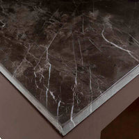 Mesa Lateral Berne Color Nogal / Gris en Chapa de nogal con Cubierta de mármol Santo Tomas 07