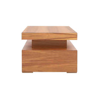Mesa Lateral Singapur Color Perota en  Madera de Pino  con Chapa de Parota Frente 60 cm Alto 60 cm Fondo 60 cm
