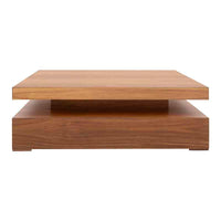 Mesa de Centro Singapur en Madera de Pino con  Chapa de Parota Frente 120 cm Alto 44 cm Fondo 80 cm