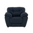 Sillón Carter Color Azul Cobalto Oscuro  en Piel y Leather Touch  Frente 110 cm Alto 90 cm Fondo 90 cm