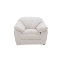 Sillón Chloe Color Marfil en Tela Money Snow Frente 102 cm Alto 90 cm Fondo 96 cm