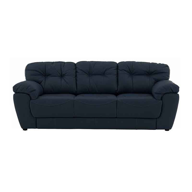 Sofá Carter Color Azul cobalto Obscuro Piel y Leather Touch Frente 230 cm Alto 90 cm Fondo 90 cm