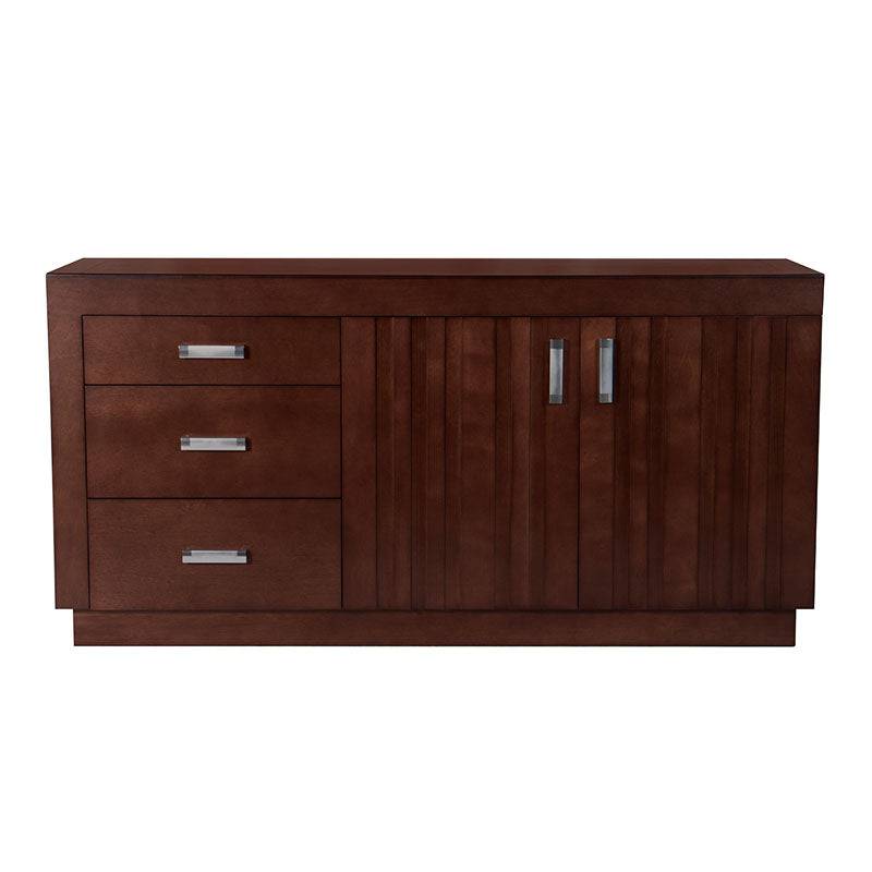 Juego de comedor con buffet Quetzal deoupe, 10 piezas, en madera de nogal, encino y okumé, estilo moderno y elegante.