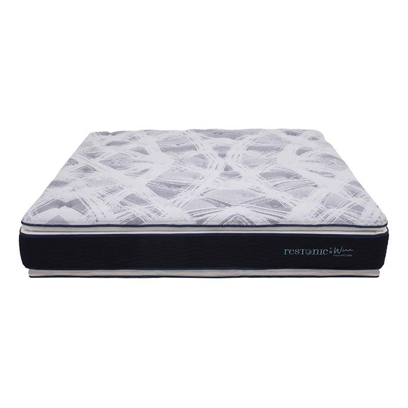 Colchón King Size Restonic Winn con funda de tela tafeta hipoalergénica, en color claro, con medida de 200 cm x 190 cm.