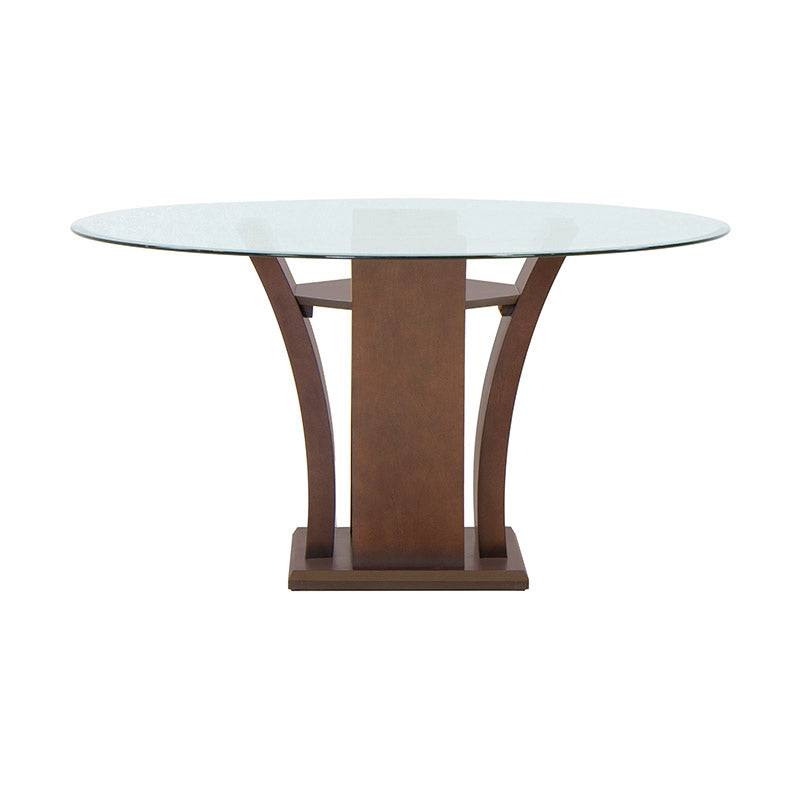 Juego de comedor Tulip de 5 piezas en color nogal, incluye mesa y sillas de diseño elegante y moderno.