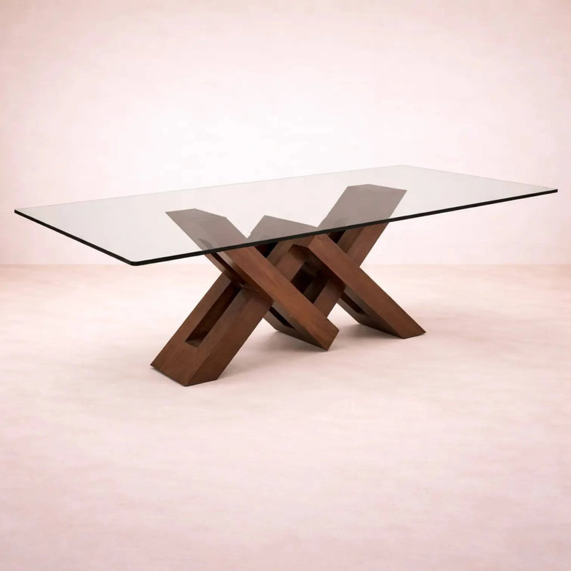 Mesa de comedor Vemer de Deurope.com.mx, vista de la superficie de madera y diseño moderno para espacios elegantes.