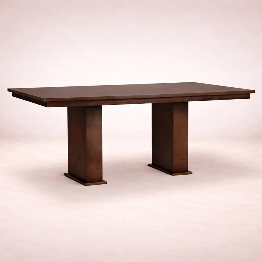 Juego de comedor Quetzal de 7 piezas en madera Nogal, mesa de 160 cm con sillas a juego, estilo moderno y elegante