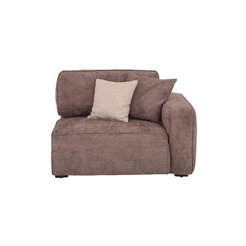 Sofá de sala Megan de 3 piezas en color beige con sillón lateral derecho, ideal para espacios modernos y cómodos.