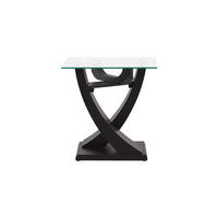 Mesa lateral Burj Color Moka en Madera Hack Berry con Cubierta de CristalFrente 60 cm Alto 62 cm Fondo 60 cm