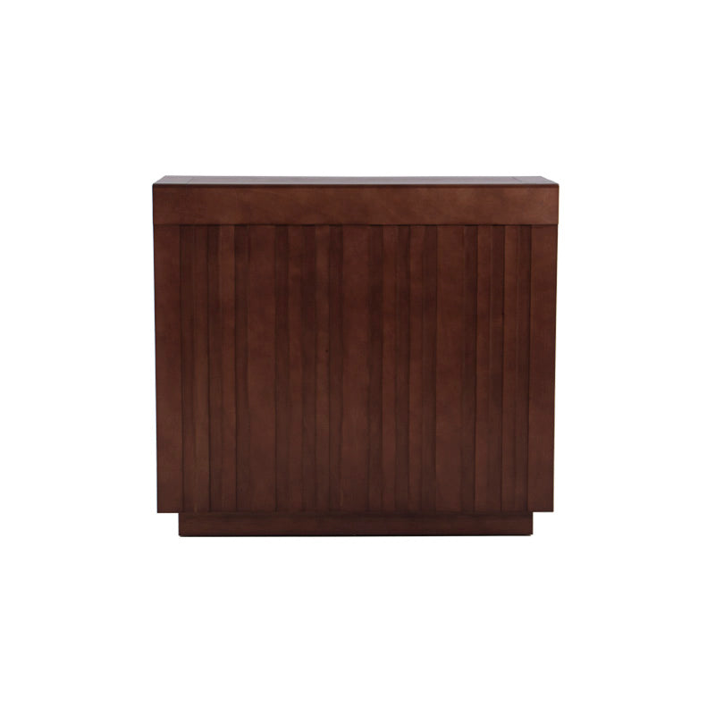 Juego de comedor Quetzal de 4 piezas, barra de madera de banak, encino y okume, con diseño moderno y acabado natural.
