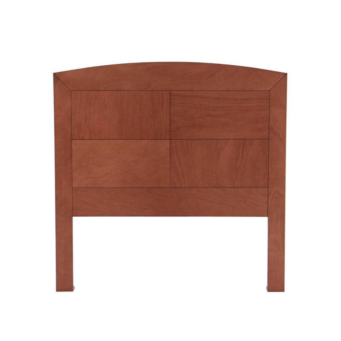 Cabecera de recámara Armenia en chapa de okumé color café almendra, de 210 cm de ancho, para juego de recámara de deurope.com.mx