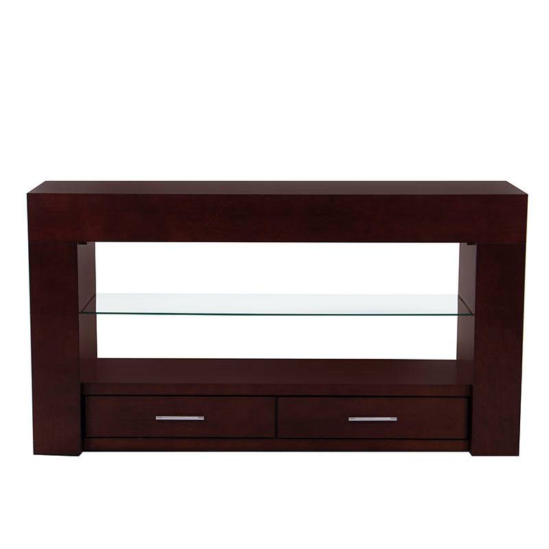 Consola London de madera de pino enchapada en maple americano, 150 cm de largo, 80 cm de alto y 40 cm de fondo, en madera clara