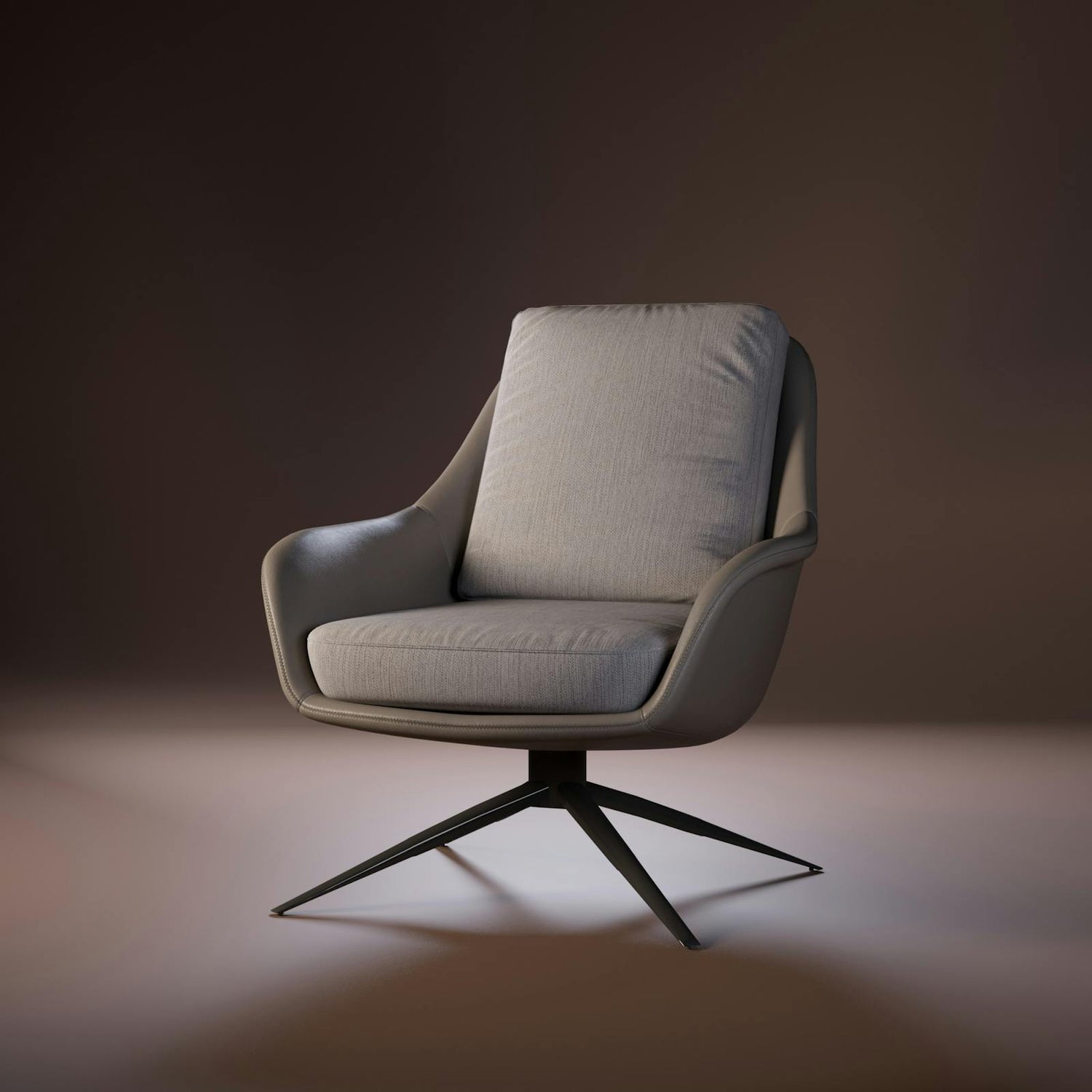 Sillón giratorio moderno en sala contemporánea