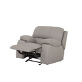 Módulo de sala Enzo III deurope.com.mx, sillón reclinable eléctrico en color gris con detalles modernos y cómodo diseño.