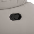 Sillón reclinable del módulo de sala Enzo III de deurope.com.mx, con tapizado en tela gris y diseño moderno.