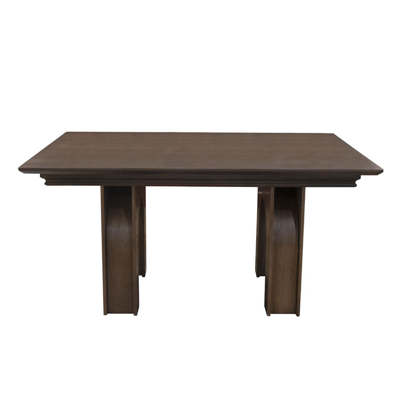 Mesa de comedor Argos de Deurope.com.mx con superficie de madera y patas de metal, ideal para espacios modernos y elegantes.