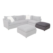 Taburete Color Gris Oscuro   en tejido plano con textura afelpada, dimensiones: Frente 93 cm Alto 45 cm Fondo 93 cm
