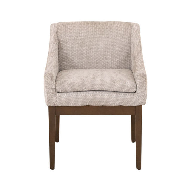 Silla de comedor Manhattan de deurope.com.mx, estructura moderna y asiento acolchado en color gris claro.