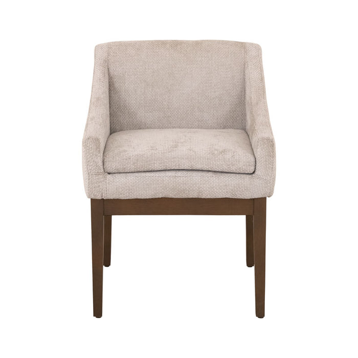 Silla de comedor Manhattan de deurope.com.mx, estructura moderna y asiento acolchado en color gris claro.