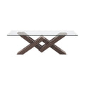 Mesa de centro Vemer de Deurope.com.mx con superficie de madera y patas de metal, estilo moderno y elegante para sala de estar.