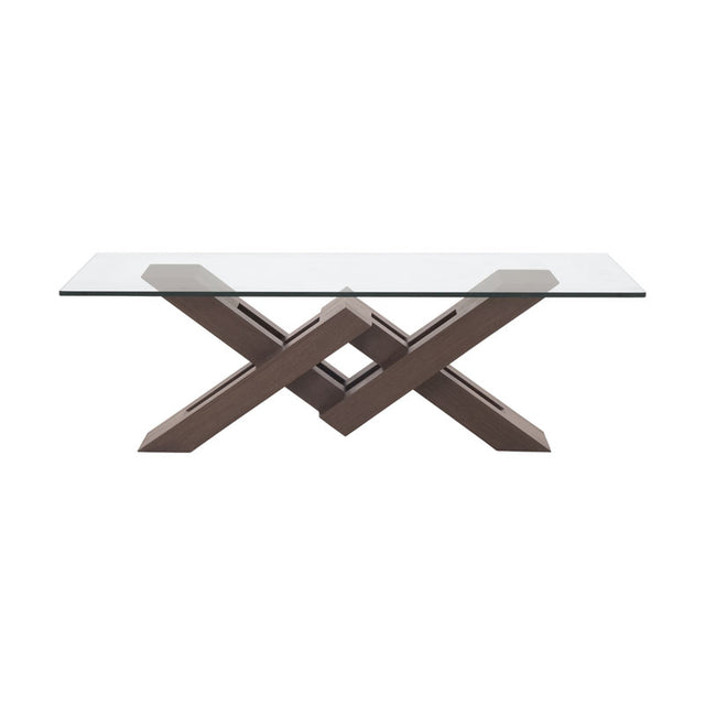 Mesa de centro Vemer de Deurope.com.mx con superficie de madera y patas de metal, estilo moderno y elegante para sala de estar.
