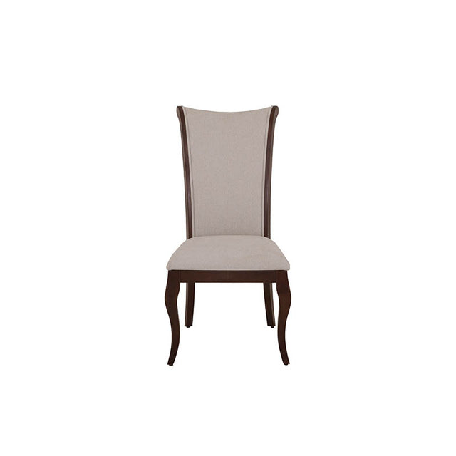 Silla de comedor Hera de deurope.com.mx con estructura moderna y asiento acolchado en color neutro, vista frontal.