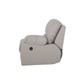 Módulo de sala Enzo III lateral derecho reclinable eléctrico de deurope.com.mx, tapizado en tela gris con control eléctrico.