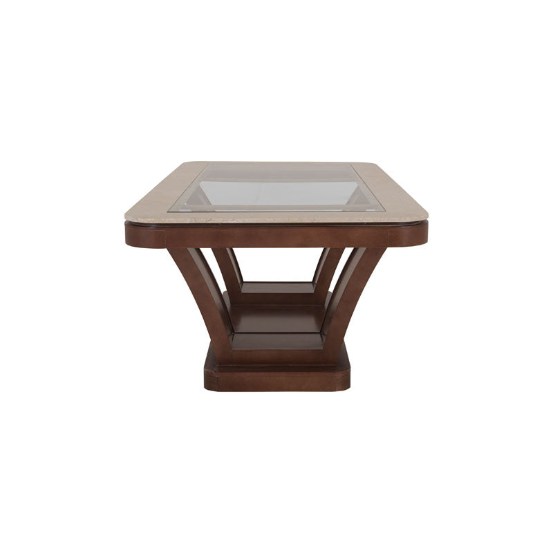 Mesa rectangular de comedor Hera de deurope.com.mx, superficie de madera y patas resistentes, ideal para espacios modernos.