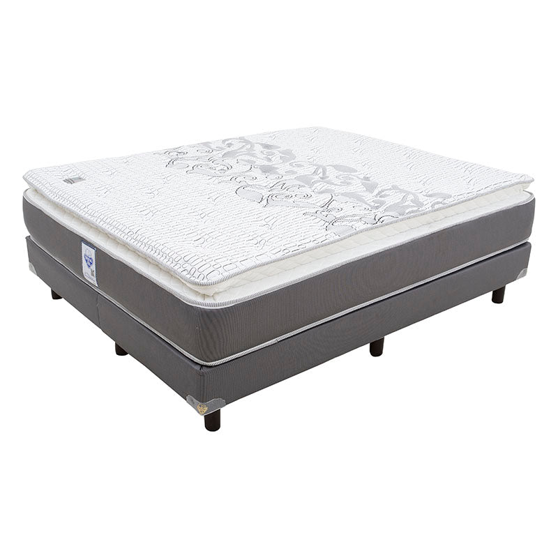 Colchón con Box Spring Air Lotus Queen Size, dimensiones;  Frente 150 cm Alto 32 cm Fondo 190 cm