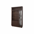 Mueble para televisor Torre Derecha Toledo en acabado madera, con espacio para dispositivos y almacenamiento en la sala.