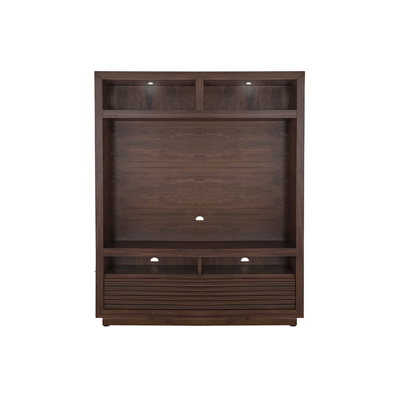 Mueble para TV Central Toledo de Deurope.com.mx, con estantes y espacio para dispositivos electrónicos, en acabado moderno y funcional.