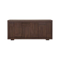 Bufetera Toledo deurope.com.mx con puertas y cajones de madera, estilo moderno y acabado en color natural oscuro.