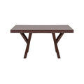 Mesa de comedor Ikaro de diseño moderno con superficie de madera y patas de metal, perfecta para brindar estilo a tu comedor.