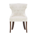 Sillón Tulip de color blanco con patas de madera, diseño elegante y moderno, ideal para sala o comedor.