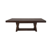 Mesa de comedor Toledo de Deurope.com.mx, superficie de madera y estructura robusta en ambiente moderno.