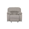 Módulo de sala Enzo III sillón reclinable de la marca deurope.com.mx, con respaldo y cojines acolchados, en color gris claro.