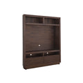 Mueble para TV Central Toledo de Deurope.com.mx, estructura moderna en color madera clara con espacio para dispositivos electrónicos.