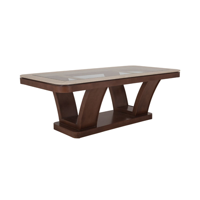 Mesa rectangular Hera de deurope.com.mx, mesa de comedor de madera con acabado elegante y diseño moderno.