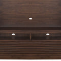 Mueble para TV Central Toledo de Deurope.com.mx en color madera, con espacio para electrodomésticos y accesorios.