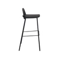 Banco Loran deureope.com.mx, banco de madera con asiento acolchado en color gris y estructura robusta en un ambiente interior.