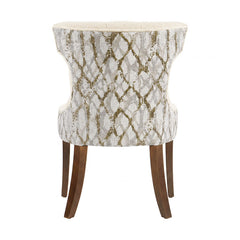 Sillón Tulip deoupe.com.mx en color blanco, con diseño moderno y patas de metal, asiento acolchado y respaldo curvado.