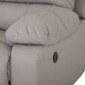 Módulo de sala Enzo III lateral derecho reclinable eléctrico, asiento amplio con tapizado en tela gris oscuro.