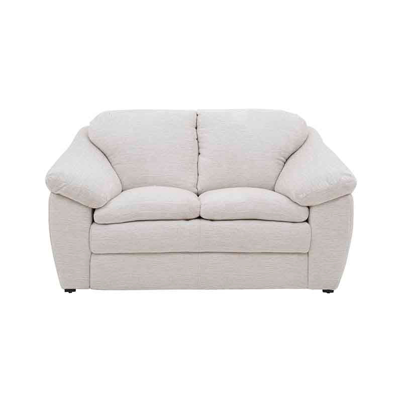 Love Seat Chloe Color Marfil en Tapiz Money Snow Frente 150 cm Alto 90 cm Fondo 96 cm