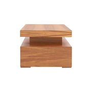 Mesa Lateral Singapur Color Perota en  Madera de Pino  con Chapa de Parota Frente 60 cm Alto 60 cm Fondo 60 cm