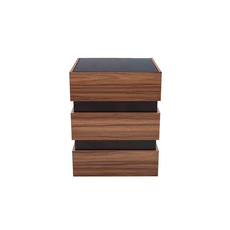 Mesa Lateral Zile Color Parota en Madera Industrializada con Melamina Frente 40 cm Alto 50 cm Fondo 40 cm