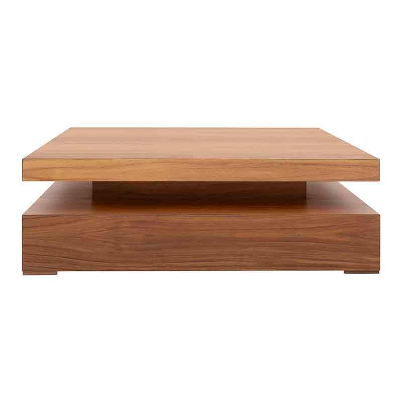 Mesa de Centro Singapur en Madera de Pino con  Chapa de Parota Frente 120 cm Alto 44 cm Fondo 80 cm